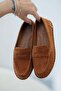 Usher women's genuine suede loafer shoes - tan - 4