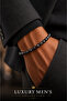 Luxury Men's Shiny Black Natural Stone Design Bracelet