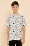 Printed T-Shirt with Crew Neck and Short Sleeves