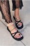 Tirano Black Matte Leather Women's Flip Flops