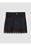 Indigo Dar Fit Lace Detailed Mini Jean Skirt - 5