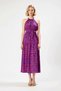 Women's Halter Neck Sleeveless Maxi Dress Animal Pattern Belted A-Line Shawl Woven Casual Daily Modern - 4