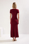 Women's Maxi Crew Neck Short Sleeve Fitted Stretchy Knitted Dress Unlined Comfortable Casual Modern Stylish - 5