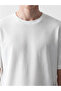 White Relax Fit Crew Neck Men's T-Shirt - 3