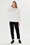 Women's Cotton Crew Neck Printed Tracksuit Set Black 8511-S - 4