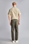Wide Leg Velvet Look Khaki Trousers I0486Ax26Sm - 5