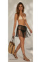 Betty Bands Black Tasseled Pareo Skirt Women's Beach Skirt Bikini Top Beachwear Summer Bohemian Style - 2