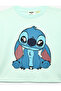 Licensed Stitch Printed Glittery Crew Neck Short Sleeve Cotton T-Shirt - 7