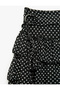 Slim Fit Belted Layered Voluminous Ruffled Polka Dot Tulle Mini Skirt - 5