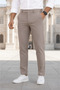 Men's Mink Slim Fit Lycra Side Pocket Ankle Length Plain Fabric Trousers - 2