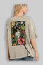 For the Love of Cats 6 Cats Printed Beige Oversize T-Shirt 100% Cotton Unisex Cat Lover Premium Design - 3