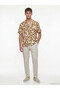 Nevavm Regular Fit Resort Collar Patterned Men's Shirt with Difference - 2