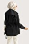 6429 - Stylish Comfortable Buttoned Waist Belt Detailed Doll Collar Women's Viva Cap - 3