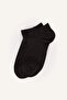 Breathable Women's Seamless 2-Piece Modal Booties Black Socks H5107Axns
