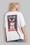 For the Love of Cats 125 Cat Printed White Oversize T-Shirt 100% Cotton Unisex Cat Lover Premium Design - 3