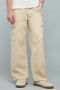 Solid Cargo Pants with Button Closure