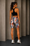 Women's Patterned Sports Leggings Shorts Gathering Stretchy Fabric High Waist - 3
