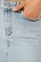 Women's Crew Neck Regular Waist Tasseled Mini Cotton Blue Denim Skirt - 7