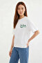 Women's Basic Printed White T-Shirt - 5