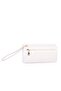 Women's Soft Textured Large Wallet with Multiple Card Holders and Multi-Compartment Wrist Strap, Cream