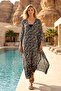 Remsa Tesettür Swimsuit over Design Single Kaftan Pareo Rdp26 Black05 - 3