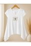 Girl's Butterfly Embroidered Asymmetrical Cut Summer Muslin Beach Dress/Dress - 4