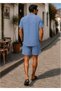 Viscose Cotton Linen Mix Ultra Light Natural Breathable Soft Anti-Sweat Shirt Shorts Set - 3