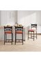 26 Inch Bar Stools, Set of 2 X-Back Bar Chairs, Height Adjustable Bar Stools for Dining Room, Kitchen, Counter, Rustic Cafe, Black - 3