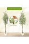 Artificial Trees,Olive Trees Artificial Indoor, 6ft/180cm Tall Faux Silk Plant White Planter, Fake Olive Trees with Natural Wood Trunk and Green Fake Moss for Home Office Decor - 4