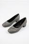 4566 Ventes Stone Accessory 3 cm Height Low Heel Women's Shoes - 7