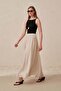 Stone-Waist Elastic Lined Tencel Flared Skirt - 2