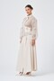 Women's Top Mesh Bottom Taffeta Skirt Set Beige 31372 - 3