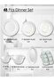 48 Pcs Opal ware Dinner set 8 Dinner plate 8 Dessert plate 8 Soup plate 8 Bowl 2 Serving plate 2 Serving bowl 6 cup 6 saucer Dishwasher Freezer Microwave safe BPA Free - 2
