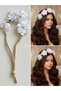 Special Design White Artificial Flower Helen Model Straw Rope Tied Bohemian Fancy Crown Women's Children's Crown - 2