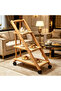 2&3 Tier Z-Shaped Bamboo Serving Cart with Lockable Wheels, Foldable Mobile Side Table, Multipurpose Utility Trolley for Arabic Tea, Restaurant, Hotel & UAE Home Decor - 4
