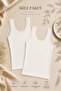 Women's 100% Cotton Jacquard Soft Fabric Thick Strap 2-Piece Tank Top - 2