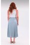 Pleated Midi Skirt High Waist Elastic Casual & Stylish Women's Skirt - 6