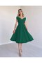 Women's Short Sleeve Double Breasted Collar Skirt Flounce Crepe Dress