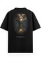 Men's / Women's Black Semi-Oversize T-Shirt E.T. Back Printed T-Shirt Movie Tshirt 1430
