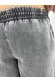 Plus Size Denim Waist-Locked Stone Printed Balloon Cut Women's Trousers - 5