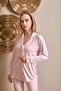 New Season Women's Powder Front Buttoned Special Design 100% Cotton Pajama Set - 8