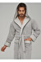 Men's Hooded Plaid Bamboo Cotton Soft Absorbent Luxury Bathrobe - 2