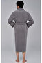 Men's Shawl Collar Striped Jacquard Natural Bamboo Cotton Robe - 3