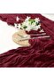 Mothers Day Table Runner Burgundy Cheesecloth Table Runner 4m Boho Gauze Cheese Cloth Runner Rustic Sheer Runner - 3