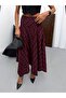 Women's Asymmetrical Cut Plaid Patterned Midi Skirt - 4
