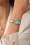 Verogin Aqua Gold – Elegant Women's Wristwatch with Drop Design Turquoise Dial and Stone Embellishments - 5