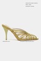 Judith Green Satin Open Toe Detailed Caged Women's Heeled Slippers - 2