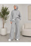 3 (Pieces) Women's Black Gray Navy Blue Wide Leg Sweatpants - 7