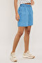 Washed Denim Shorts with Elastic Waist - 4