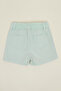 Embroidered Denim Shorts with Drawstring Waist - 2
